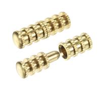 PATIKIL 10 Pack Cheville De Table 8x30mm Douilles En Laiton Doré | Pour Connecteurs De Boulons De Table Chevilles D'Alignement Pour Meubles Bureau