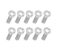 PATIKIL 10 Pcs Boulon à Œil M8x25mm Boulon à Œillet de Levage pour Balancement d'Épaule, Vis Filetage Complet en Acier Inoxydable 304, Filetage Métrique Trou Coulissant, Couleur Argentée