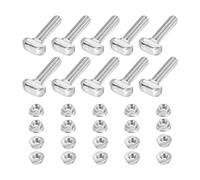 PATIKIL 10 Pièces Vis À Tête De Marteau M6x25 Vis À Tête De Marteau | Pour Fente En T Avec 10 Écrous À Collier Hexagonaux Pour Profilés Aluminium Série 3030 Norme Européenne