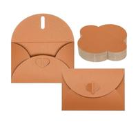 PATIKIL 100 Enveloppes Miniatures Cadeau 4X3 Pouces | Avec Fermoir Coeur Orange Pour Cartes De Visite Mariage Paques Fete De Remise De Diplomes Invitation