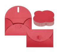 PATIKIL 100 Pack Petites Enveloppes Cadeaux, Mini Enveloppes Cartes Rouge Avec Fermoir En Coeur Pour Cartes De Visite Paques Mariage Felicitations Graduation Fete Invitation, 4X3 Pouces