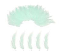 PATIKIL 100 Pack Plumes De Dinde Marabou Duveteuses,4-6 Inches Plumes De Dinde Vert Pale Naturelles Pour Artisanat Attrape-Reves Frange Decoration De Fete Montage De Mouches