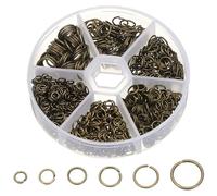 PATIKIL 1000 Pcs Anneaux Ouverts 4/5/6/7/8/10mm Bronze | Ronds Anneaux Charmes Boucles Connecteur pour Fournitures de Fabrication de gemmex DIY Artisanat Porte-Cles Colliers Boucles