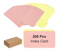 PATIKIL 100Pcs 3.5x2 Fiches Index Kraft Vierges Petites Cartes Jaune/Rose | Message, Papier naturel Pour Rappel Étude DIY Artisanat Invitation Étiquette Flash Vocabulaire Mot