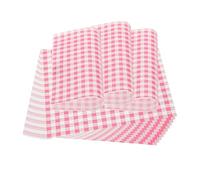 PATIKIL 100Pcs Feuilles De Papier Ciré 9x9" Rose Et Blanc À Carreaux | Pour Aliments, Papier À Sandwich Résistant À La Graisse, Pour Doublures De Paniers À Pain