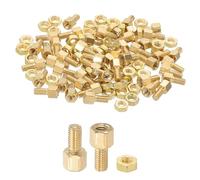 PATIKIL 100Pcs M3x4mm+6mm Entretoise Vis d'Écartement en Laiton Doré | Mâle à Femelle Kit d'Assortiment d'Entretoises Hexagonales, pour Circuits Imprimés