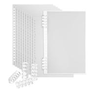 PATIKIL 12 Pack Couvertures de reliure A5 8,4x5,7 pouces Blanc transparent | 22 Mil Feuilles de couverture de cahier en plastique avec peigne de reliure pour présentation de rapports