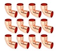 PATIKIL 12pcs Raccord Coudé en Cuivre pour Tuyaux Gaz, 12.7mm Raccord Tuyau d'Arrosage Durite Essence, Raccords Tuyauterie à Pression pour HVAC Climatisation Plomberie, Épaisseur 0.8mm