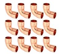 PATIKIL 12pcs Raccord Coudé en Cuivre pour Tuyaux Gaz, 9.52mm Raccord Tuyau d'Arrosage Durite Essence, Raccords Tuyauterie à Pression pour HVAC Climatisation Plomberie, Épaisseur 0.8mm