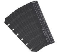 PATIKIL 13.4cm x 3.5cm Règle Marque Page, 10 Pcs Regle de Lecture, Marque-Page, Outils de Mesure pour Classeur A7 Taille 6 Trous Carnet de Notes, Noir