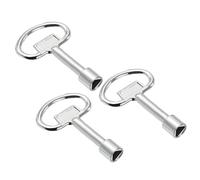 PATIKIL 13x8mm Triangle Douille lé-molette, 3 Paquet Électrique Armoire Gaz Eau Compteur Clé pour Ascenseur Ascenseur Porte Triangle Panneau Verrouillage, Argent