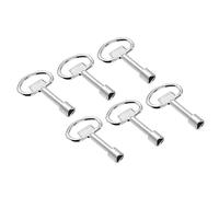 PATIKIL 13x8mm Triangle Douille lé-molette, 6 Paquet Électrique Armoire Gaz Eau Compteur Clé pour Ascenseur Ascenseur Porte Triangle Panneau Verrouillage, Argent