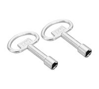 PATIKIL 13x9mm Triangle ouille, 2 Paquets Électrique Armoire Gaz Eau Mètre Clé pour Ascenseur Urgence Levante Porte Triangle Panneau Verrouillage, Argent