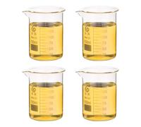 PATIKIL 150ml Becher Bas En Verre, 4Pcs 3.3 Verre Borosilicate Bechers Gradués Avec Bec Verseur Pour Expérience De Laboratoire, Cuisine Et Pâtisserie, Transparent