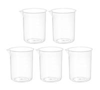 PATIKIL 150ml Tasses À Mesurer, 5Pcs Béchers En Polypropylène Gradués Avec Bec Verseur Pour Expériences De Laboratoire, Pâtisserie Et Cuisine, Transparent
