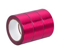 PATIKIL 15mm x 5m Métallique Washi Ruban, 3 Rouleau Masquage Feuille Autocollant Autoadhésif pour Bricolage Art Artisanat Enveloppe Décoration, Rose Rouge