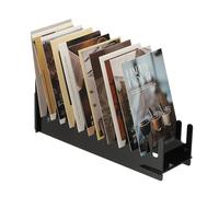 PATIKIL 1Pack 12-Niveaux Support De Presentation De Cartes De Voeux Transparent, Support De Presentation Autocollant Acrylique Portable Porte-Cartes Postales Organisateur, Noir