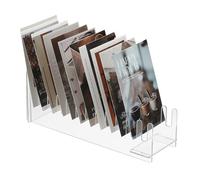 PATIKIL 1Pack 12-Niveaux Support De Presentation De Cartes De Vœux Transparent, Support De Presentation D'Autocollants en Acrylique Portable Porte-Cartes Postales Organisateur, Transparent