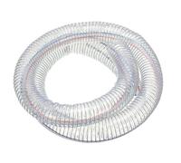 PATIKIL 2" / 50mm ID Tuyau Renforcé Avec Fil Métallique 2 Mètres, Tuyau D'Aspiration En PVC Vinyle Haute Pression Résistant Aux Produits Chimiques Avec Spirale En Fil D'Acier, Transparent
