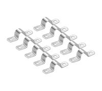 PATIKIL 2.6 pouce/14mm Rigide Tuyau Sangle Pince, 10 pcs 304 Inox Acier Deux Trou U-forme Tube Agrafe Tuyau Fixation Support pour Tuyau Fixation