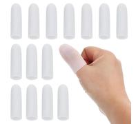 PATIKIL 2" Doigts En Gel De Silicone, 14 Pcs Manchon Protecteur Pour Le Bout Des Doigts Caps Pour Le Pouce, Blanc