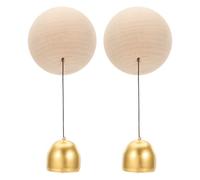 PATIKIL 2 Ensemble Cloche des Commerçants Carillon de Porte en Bois | à Suspendre, Sonnette de Porte Magnétique, en Métal Avec autocollant, Clochettes, pour Ouverture de Porte Ballon