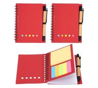 PATIKIL 2 Pack Cahiers Spirale Avec Notes Autocollantes Et Stylo, 3.9x5.1 Petits Bloc-Notes À Lignes, 6 Couleurs Notes Autocollantes Couverture Carton Kraft Pour Bureau Professionnel,