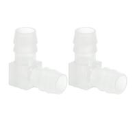 PATIKIL 2 Pack Coude à 90 degrés en Plastique de 0,47" Raccords en L-Barb | Connecteur de jonction égal à deux voies pour tuyau d'arrosage pour aquarium carburant gaz liquide air