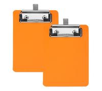 PATIKIL 2 Pack Mini Clipboard, 6" x 4" Petit Porte-Bloc Poche Taille A6 Blocs-Notes Porte-Bloc Avec Porte-Stylo Clip Plat Pour Blocs-Notes Restaurants Bureaux, Orange