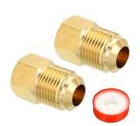 PATIKIL 2 Paquet 1/2 SAE Mâle x 1/4 SAE Femelle Laiton Flare Tube Raccord | Tuyau Raccord Réducteur Gaz Adaptateur Hexagone Couplage avec Ruban pour Plomberie CVC