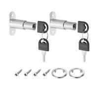 PATIKIL 2 Paquets Verrou Poussoir de Tiroir 32 mm de Longueur de Cylindre | d'Armoire de Bureau, Verrous Poussoirs, Finition en Chrome en Alliage de Zinc, Clés Identiques