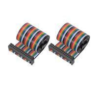 PATIKIL 2 Pcs 30 Pins Connecteur IDC Câble Plat Ruban Pas De 2.54 Mm | Longueur 500 Mm, Largeur 38 Mm, Double Rangée Câble Données Femelle À Femelle Pour Disque Dur IDE Imprimante DIY