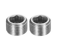 PATIKIL 2 Pcs Bouchon De Tuyau En Acier Inoxydable 304 M24 x 2 Male A Hexagone Interne Filetage Male Bouchon De Tuyau A Tete Fraisee Hexagonal Pour Sceller Les Conduites, Argent