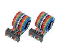 PATIKIL 2 Pcs Connecteur IDC 16 Broches Câble Plat Ruban Pas 2.54 Mm | Longueur 500 Mm, Largeur 20 Mm, Double Rangée Câble Données Femelle À Femelle Pour Disque Dur IDE Imprimante Bricolage