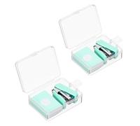 PATIKIL 2 Pcs Mini Agrafeuse avec 800 Agrafes Standard, Ensemble d'Agrafeuses de Bureau Mignonnes Morandi pour Bureau 20 Feuilles de Capacité pour Fournitures de Bureau en Classe, Vert