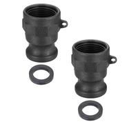 PATIKIL 2 Pcs Raccord À Came Et Rainure en Aluminium 1" Raccord À Came Noir | Coupleur À Déconnexion Rapide, Part-A Bouchon Anti-Poussière Adaptateur Mâle Filetage Femelle NPT