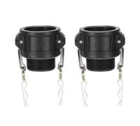 PATIKIL 2 Pcs Raccords de Verrouillage à Came en Poly 1" Noir | Raccords de Tuyau à Rainure à Came, en Polypropylène, Partie B Mâle Adaptateur x Femelle NPT Filetage