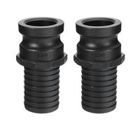 PATIKIL 2 Pcs Raccords de Verrouillage à Came en Poly en Polypropylène Noir | Partie E Mâle Adaptateur x Embout de Tuyau Raccords de Tuyau à Rainure à Came, 2