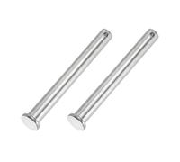PATIKIL 2 pièces 12 x 120 mm Broches à œil unique à tête plate argent | en acier inoxydable 304, pour système de verrouillage de broche d'attelage, charnières