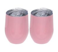 PATIKIL 2 Pièces 12oz Avec Couvercle PourbordeauxCafé Cocktails Rose | Tasse ÀbordeauxEn Acier Inoxydable À Double Paroi Isolante