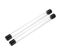 PATIKIL 2 Set Tuyau Rigide Transparent 305mm/12 Pouces De Longueur | Tube Plastique Rond Avec Bouchons En Caoutchouc Noir Tuyau D'Eau En Polycarbonate, 20mmx24mm/0.79"x0.94"
