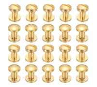 PATIKIL 20 Ensembles M4x5mm Rond Femelle Vis Chicago Vis Phillips Or | Laiton Poli, Poste De Fixation Vis Rivets Pour Ceinture En Cuir Albums Photos Scrapbooks, Vis Chicago
