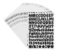 PATIKIL 20 Feuilles 2240 Pièces D'Autocollants Lettres En Vinyle Noir | 1/2 Pouce Pour Boîte Tableau D'Affichage Scrapbooking Bouteille, Petits Autocollants Lettres Chiffres