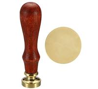 PATIKIL 20 mm Rond Vide Cire Sceau Tampon, Amovible Laiton Tête Sans Sculpture Bois Poignée Rétro pour Enveloppe Invitation Vin Emballage Cadeau Emballage