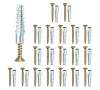 PATIKIL 20 Pcs Ancres Pour Mur Creux Avec Vis 0.2 x 1.57", Kit D'Ancres Pour Mur En Acier Pour Réparation De Trou De Charnière En Bois, Béton Ou Plâtre, Argenté (6 x 32mm)