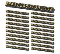 PATIKIL 20 Set Price Display Cube, Support Pour Étiquette De Prix Amovible Avec Chiffres Et Lettres, Kit Pour Bloc Dollar Pour Bijouterie Et Magasin De Détail (Noir/Or, S)