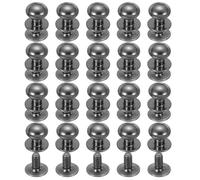 PATIKIL 20 Sets 10 mm Rivets En Cuir Noir | Tige À Boule Vis À Tête Ronde Bouton Chicago Vis Rivet Pour Cuir DIY Artisanat Sac À Main Ceinture Réparations