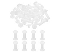 PATIKIL 20mm Vis Chicago, 20 ensembles de vis Chicago en plastique à tête fendue 5,5mm OD boulons de vis rivets en cuir connecteurs blancs pour ceinture en cuir albums photo scrapbooking