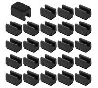 PATIKIL 24 pièces de protège-Pieds rectangulaires avec Patin en Feutre, 10 mm, Glissent en Douceur, sans Rayures ni Bruit, protège-sols pour Meubles, pour Bureau, Noir Noir
