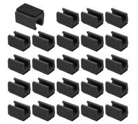 PATIKIL 24 pièces protège-Pieds de Chaise rectangulaires avec Patin en Feutre, 12 mm, Glissement Doux, sans Rayures ni Bruit, protège-sols en Bois Dur, Embouts pour Tubes, Noir